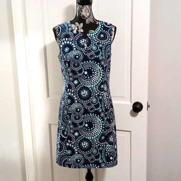 Vineyard Vines Dresses & Skirts - 🎊HTF Vineyard Vines🎊 - Blue/White Confetti Dots Circles Stretch Sheath Dress
